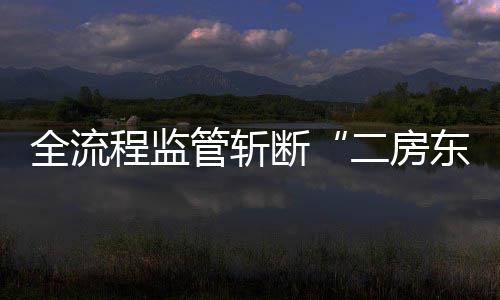 管斩断东二房程监非法全流利益链