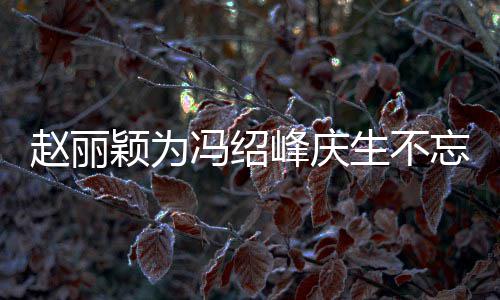 颖为公新赵丽忘宣剧 结婚几年传老冯绍峰庆两人了生不